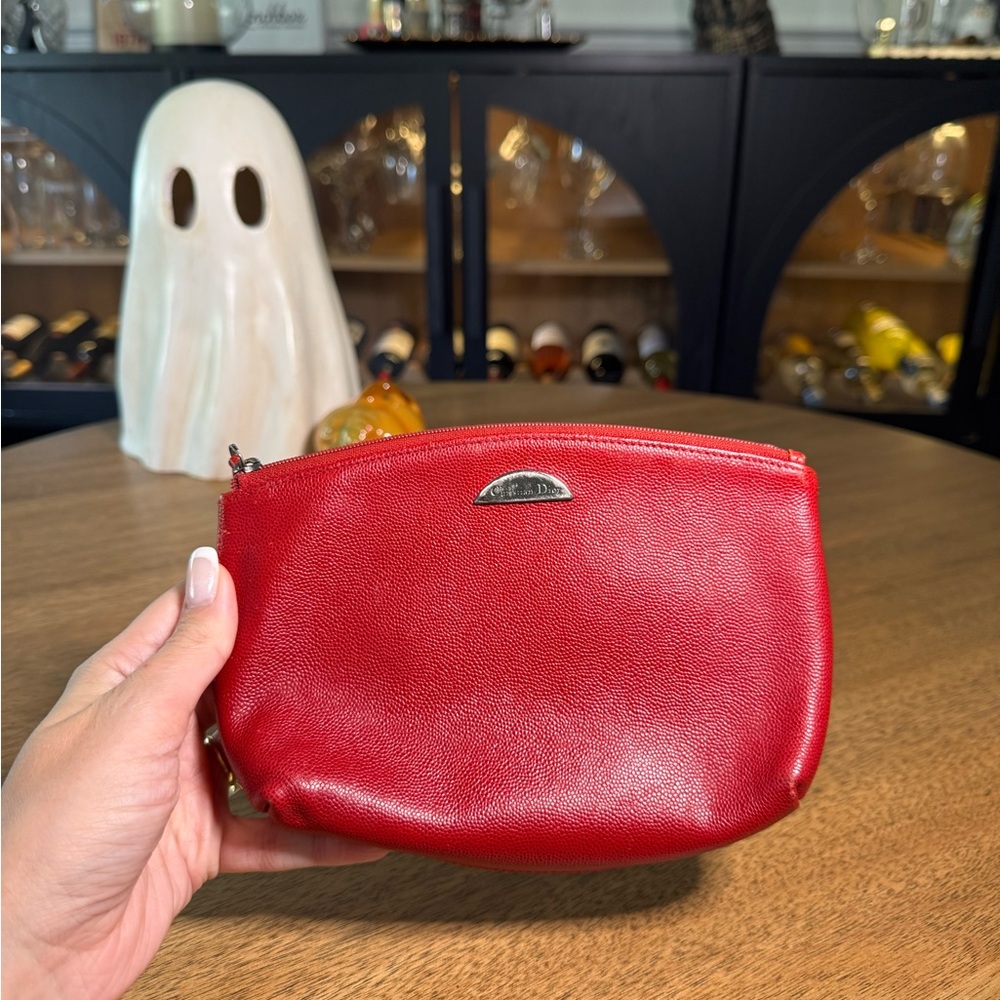 Dior Red Leather Pouch